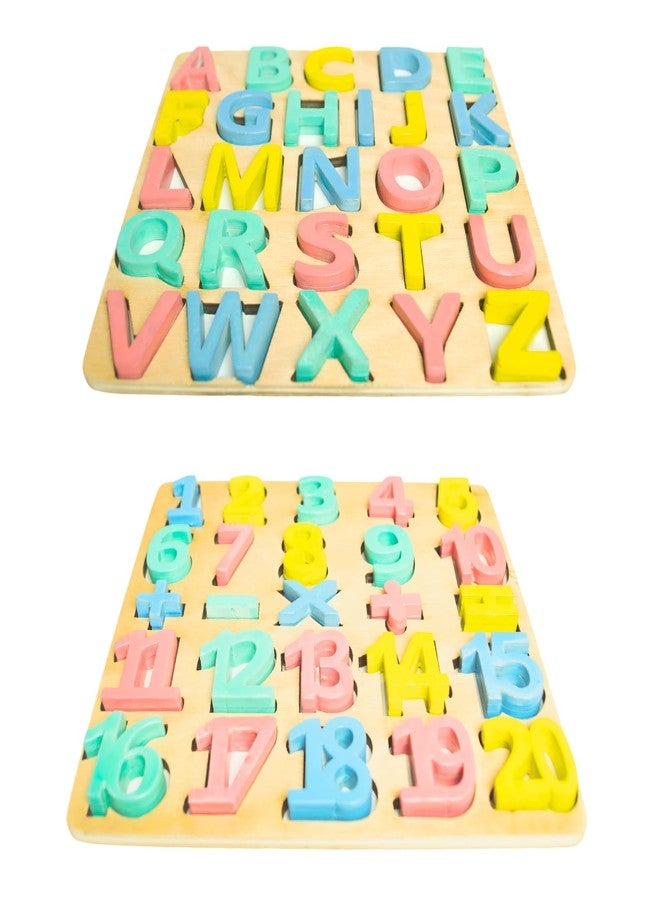 Techny Birds Technybirds Kids Wooden Learning Educational ABCD Board for Baby, Activity Toys for Toddlers & Preschoolers | ABCD Puzzle Set | Puzzle Toys for 2 Years Old Boys & Girls (Alphabets, Numbers) - Image 1